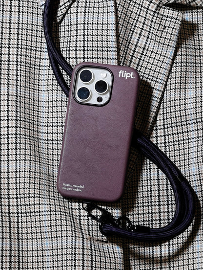CarbonFlip* Signature Leather Case for iPhone 15/16