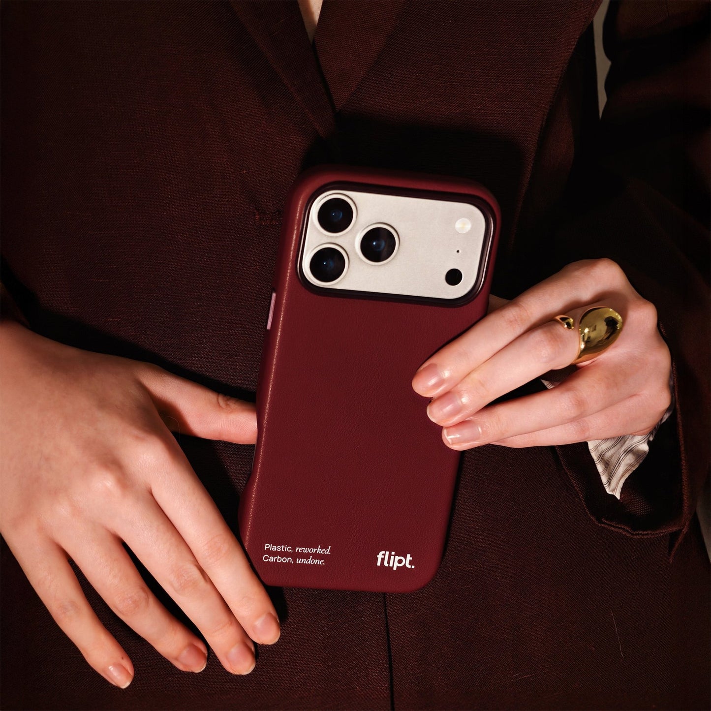CarbonFlip* Signature Leather Case for iPhone 17 - flipt.