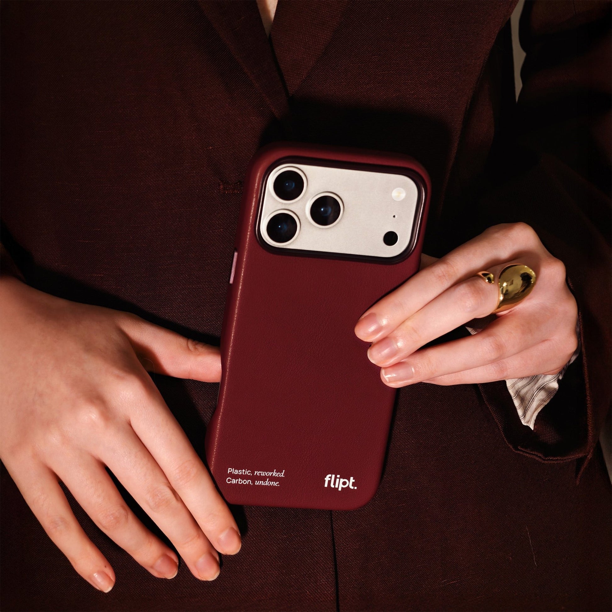 CarbonFlip* Signature Leather Case for iPhone 17 - flipt.